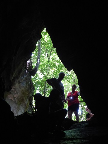 Looking out of one of the Abbey Caves, Whangarei